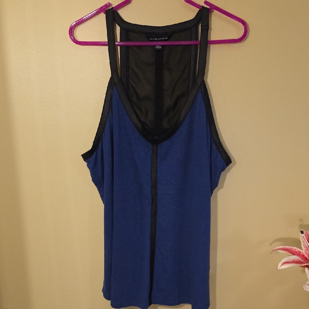 Rock & Republic Blue and Black Tank Top